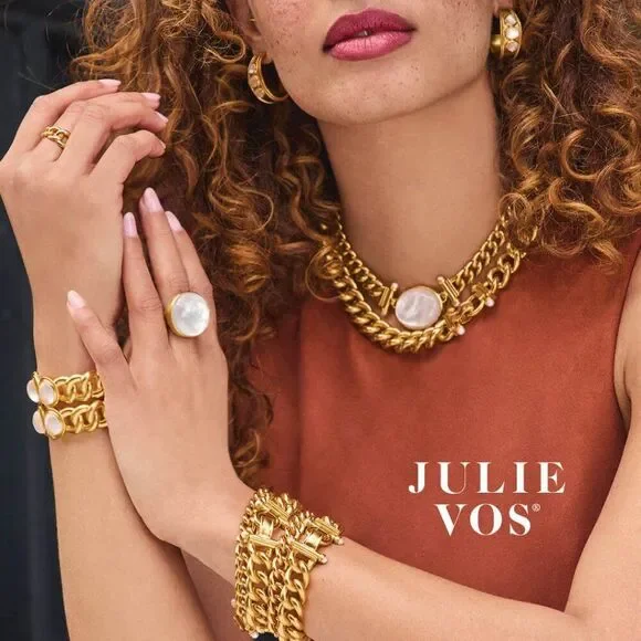 Brand New. $235 Julie Vos Dolce Demi Link Bracelet Sz Large (long) Color: gold